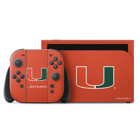 University of Miami Hurricanes Jersey Nintendo Switch 2 (2025) with Joy-Con Skin